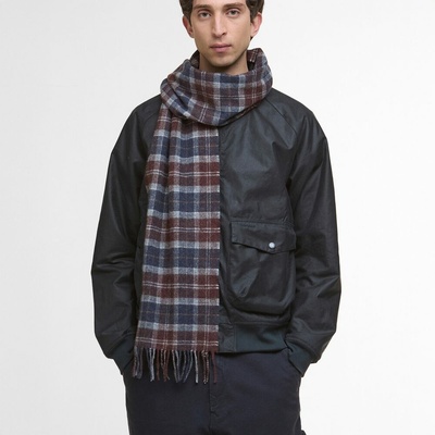 Barbour Tartan Lambswool Scarf Midnight Oak Tartan