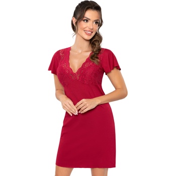 Donna Luiza нощница с дантела в цвят бордоV-65183-Bordo - Червен, размер S