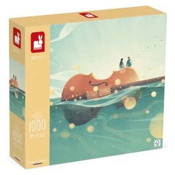 Image 1 of Janod - Детски пъзел - Романтична цигулка - 1000 части (J02513)
