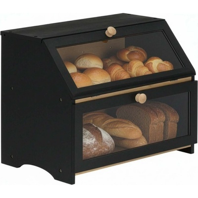 Dřevěný chlebník SPRINGOS KI0161 černý – Zbozi.Blesk.cz