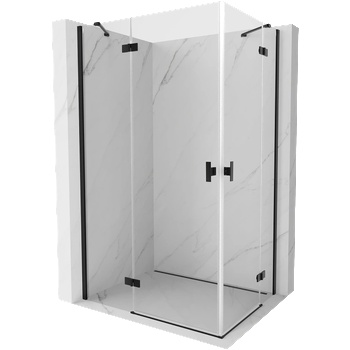 Mexen Mist-H Duo лява душ кабина с отваряеми врати 90 x 70 см, прозрачна, черна - 8A5-090L-070P-70-00 (8A5-090L-070P-70-00)