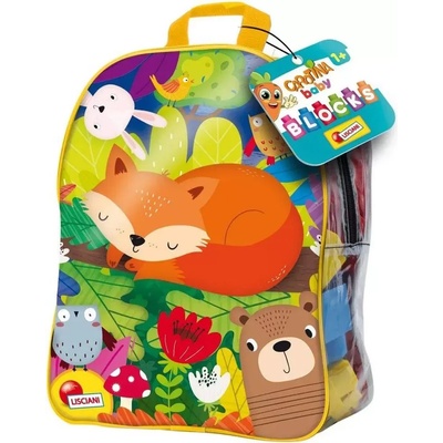 Lisciani Детска раница с конструктор 24 части животни