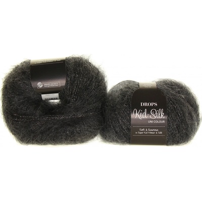 Drops Kid-Silk 22 antracitová