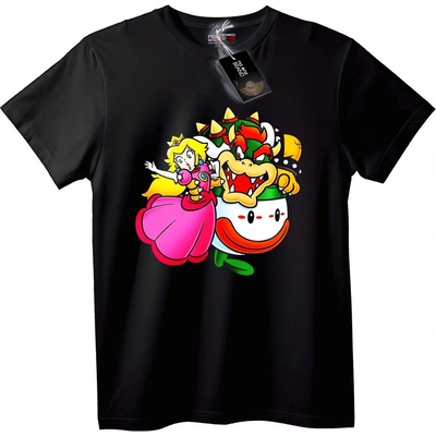 NOONEBRAND Тениска Пийч и Баузер от Mario - 4XL, Black