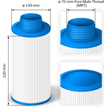 Crystalline Pool Spa Filter Filtrační kartuše SC745