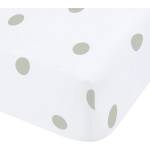 Catherine Lansfield Бял-зелен еластичен фланелен чаршаф 135x190 cm Polka Dot - Catherine Lansfield (BD/59102/W/DFD/GR)