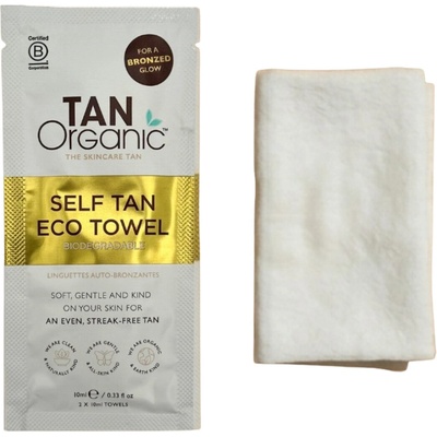 Tan Organic Samoopalovací ekologické ubrousky (Self Tan Eco Towel) 2 x 10 ml