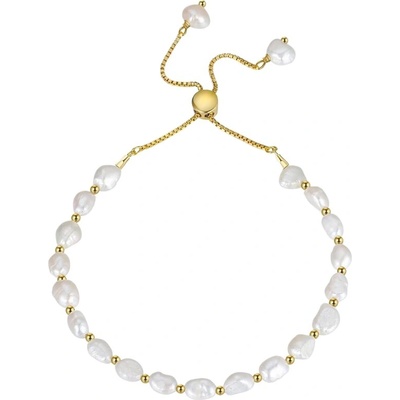 Majya Stříbrný nastavitelný náramek s perlami CHRISTINA pozlacený 11177
