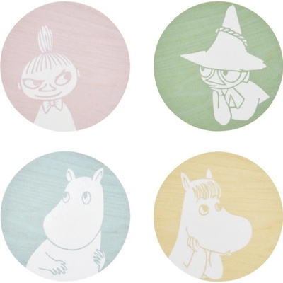 Muurla Finsko Tácky pod sklenice Moomin pastel 4ks d10cm