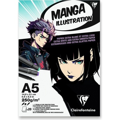 Clairefontaine Manga Illustration blok A5 250 g 20 listů