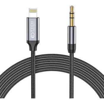 Tech-Protect Качествен аудио кабел от Lightning към 3.5 мм. аудио жак (100см) - Tech-Protect Ultraboost Audio Cable With Lightning Connector (черен) (THP1583)