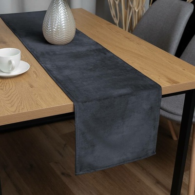 Biante Sametový běhoun Velvet Premium SVP-004 Antracitově šedý 45x140 cm