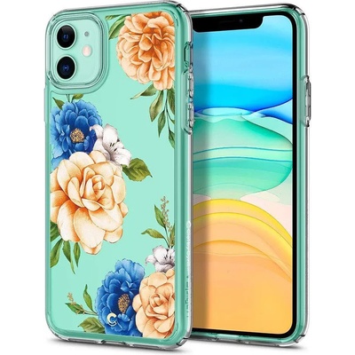 Spigen Калъф с Цветя за iPhone 11, Spigen Ciel Floral Case, Син (076CS27530)