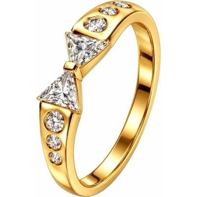 Zlaton Prsten žluté zlato mašle osazený zirkony O01072614896