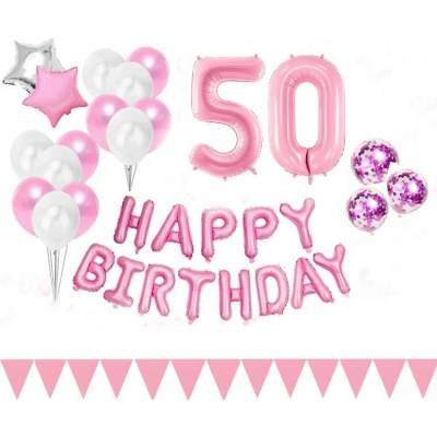 Balónkový set HB růžový číslo 50