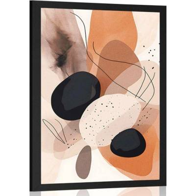 Plakát abstraktní tvary skály - 40x60 black