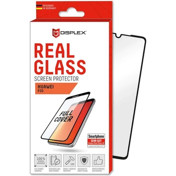 Displex Real Glass 10H Protector 3D Full Cover - калено стъклено защитно покритие за дисплея на Huawei P30 (черен-прозрачен)