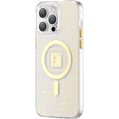 Kingxbar Кейс Kingxbar PQY Geek Series за iPhone 14 Pro, съвместим с MagSafe, златист (6959003508775)