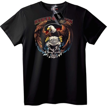NOONEBRAND Тениска Harley-Davidson Орел и Череп - XS, Black