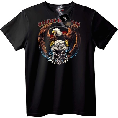NOONEBRAND Тениска Harley-Davidson Орел и Череп - XS, Black