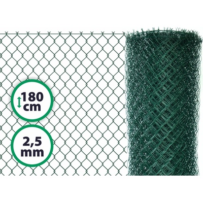 Poplastované pletivo STANDART s ND výška 175 cm, drát 2,5 mm, oko 55x55 mm, PVC, zelené – Zbozi.Blesk.cz