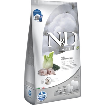 N&D White Dog Grain Free Sea Bass Spirulina & Fennel Adult Medium & Maxi 2 kg