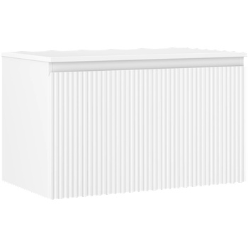 Mexen Rivel шкафче за баня под умивалник 80 см с плот, 1 чекмедже, оребрено, бял мат - 91A20-08047-1-BFC01 (91A20-08047-1-BFC01)