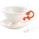 Seletti Чаша за чай с чинийка и лъжица I-WARES, оранжева, Seletti (SLT09858ARA)