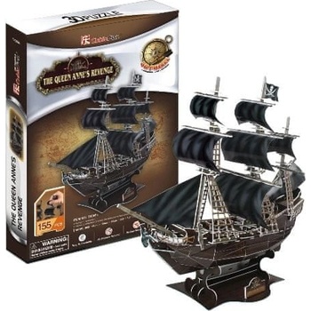 CubicFun 3D puzzle Pirátská loď Queen Anne´s Revenge 155 ks