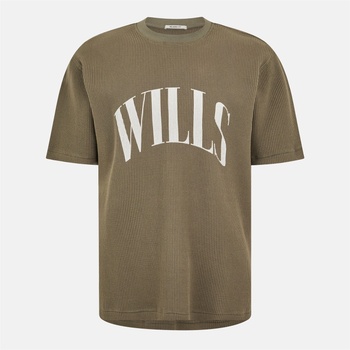 Jack Wills Тениска Jack Wills Men's JW Waffle Graphic Regular Fit T-Shirt - Smokey Olive