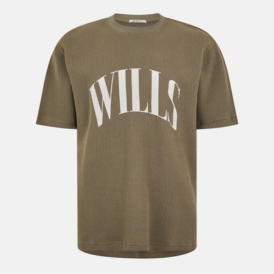 Jack Wills Тениска Jack Wills Men's JW Waffle Graphic Regular Fit T-Shirt - Smokey Olive