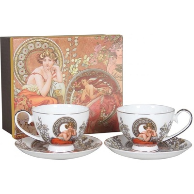 Home Elements šálky s podšálkami -MUCHA 2 x 250 ml