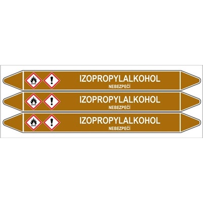 Značení potrubí, izopropylalkohol,3 ks, 355 × 37 mm PZ 007859