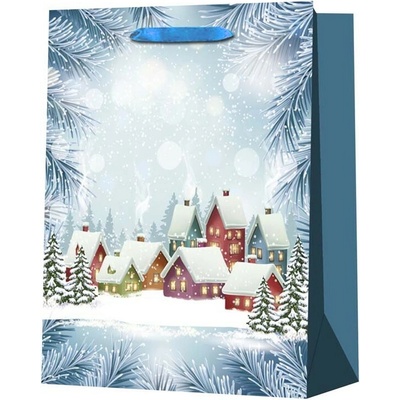 Darčeková taška 180×230 mm – zasnežená dedina
