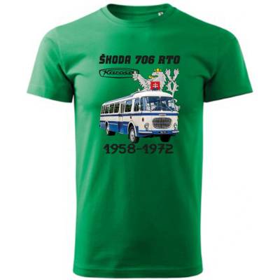 Maverprint Retro tričko Škoda 706 RTO 1958–1972 legenda československých ciest Zelená