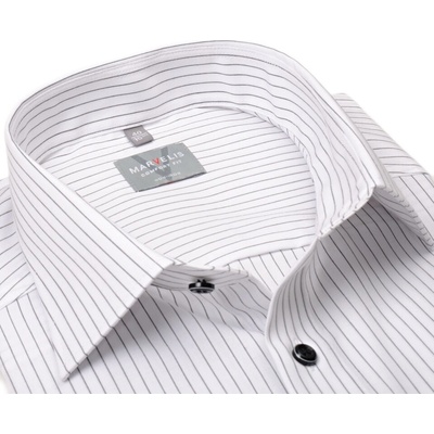 Marvelis Comfort Fit košile s úzkým tmavým proužkem bílá