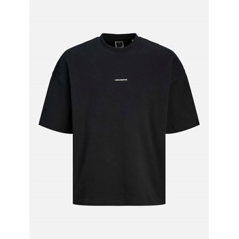 JACK & JONES Риза с къс ръкав Jack and Jones Men's Print Back Short Sleeve Crew Sweatshirt - Black