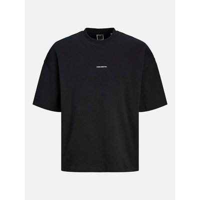 JACK & JONES Риза с къс ръкав Jack and Jones Men's Print Back Short Sleeve Crew Sweatshirt - Black