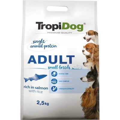 Tropidog Premium Adult S malých plemien Losos a ryža 2,5 kg