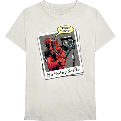 Marvel tričko Deadpool Birthday Selfie natural