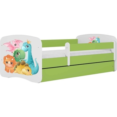 Kocot kids Babydreams dinosaury zelená se šuplíkys matrací