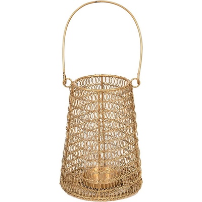 Medená antik drátená lucerna Arien – 15x21 cm