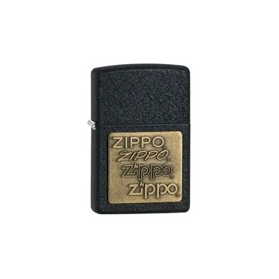 Zippo Запалка Zippo, Black Crackle Gold Zippo Logo (362)