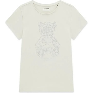 GUESS Бяла тениска за момиче с кристално мече Guess