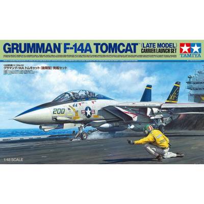 Tamiya Grumman F-14A Tomcat Plastic Model Kit Late Model Carrier Launch Set 1:48