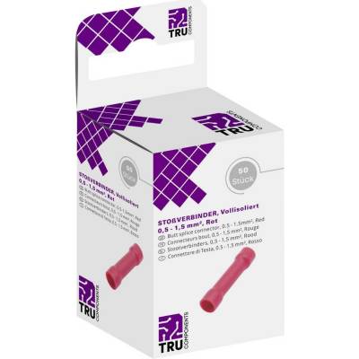 TRU COMPONENTS T1904C066 paralelný konektor 0.50 mm² 1.50 mm² úplne izolované červená 50 ks