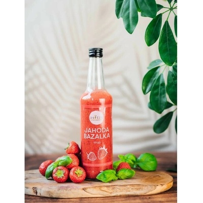 Osvěžo Jahoda,Bazalka Sirup 0,5 l