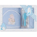 INTERBABY Osuška froté KRÁLICI + kefa MODRÁ