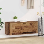 vidaXL Шкаф за обувки 100 x 35 x 38 см Инженерна дървесина Старо дърво (881018)