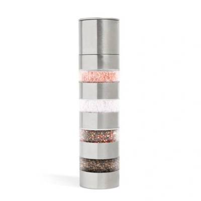 Bewello Ръчна мелница за подправки 4 в 1, неръждаема стомана, керамичен механизъм, 5 х 21 см (bw1014)